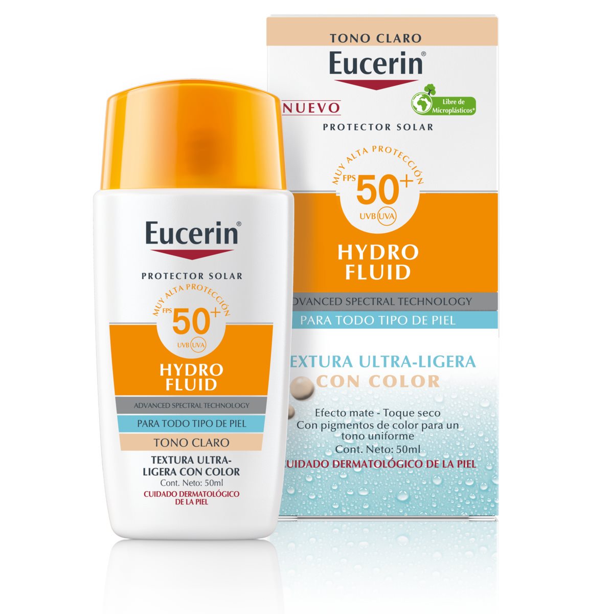 Eucerin Hydro Fluid spf 50+ Fotoprotector Tintado 50ml